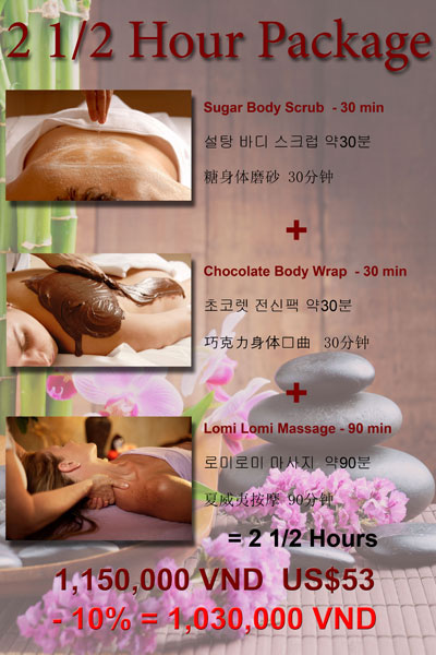 Body Scrub, Body Wrap and lomi Lomi Massage