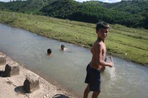 children swimming